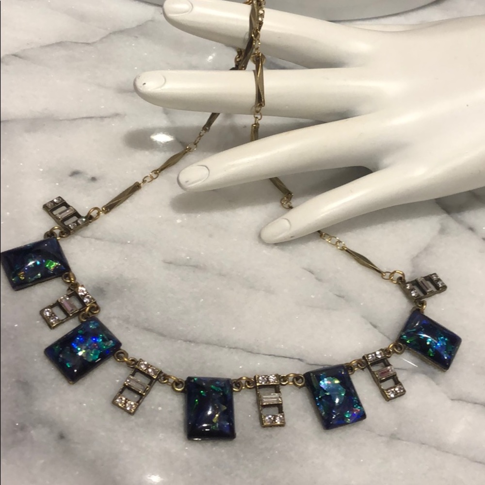 Anne Koplik Stunning Black Opal Rectangles Necklac - Picture 7 of 8